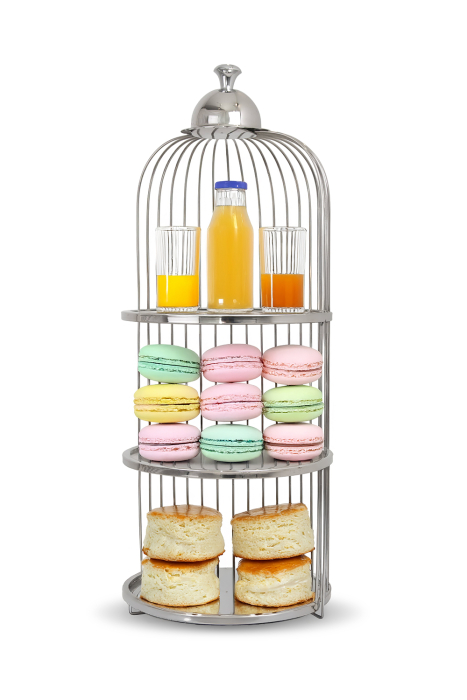 3-Tier Cage Pastry Stand, Plain – 62 cm
