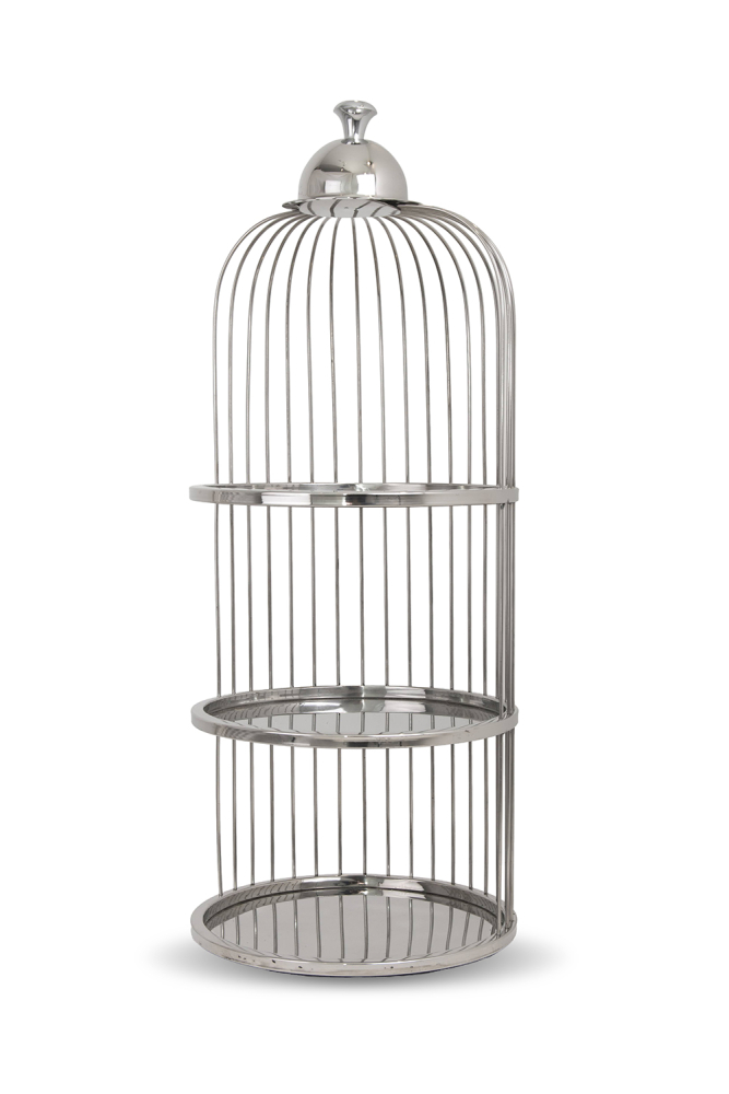 3-Tier Cage Pastry Stand, Plain – 62 cm