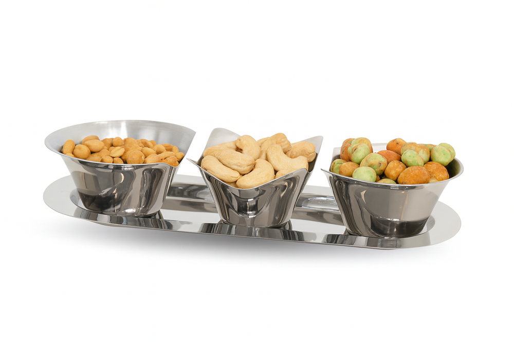Snackserving S/4 plain nickel
